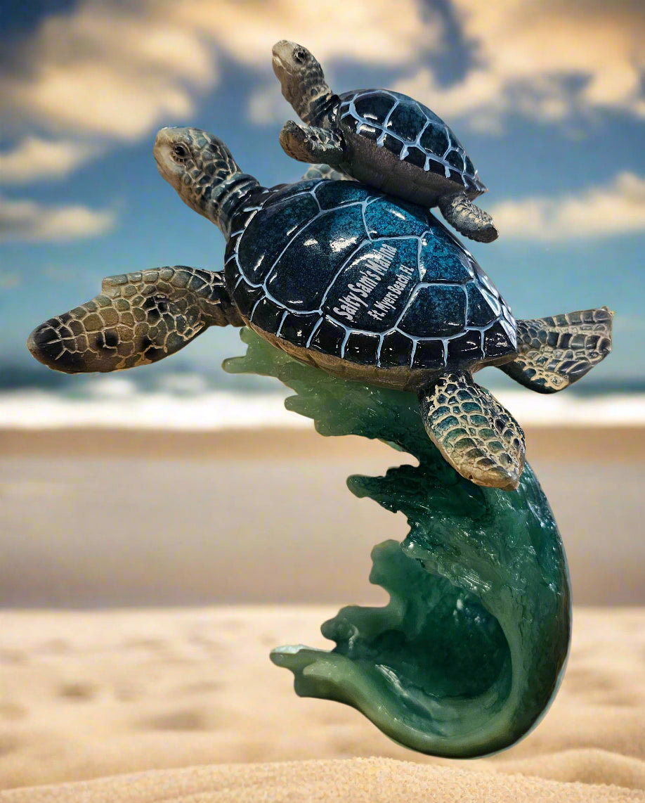 2 Blue Turtle On Ice Wave