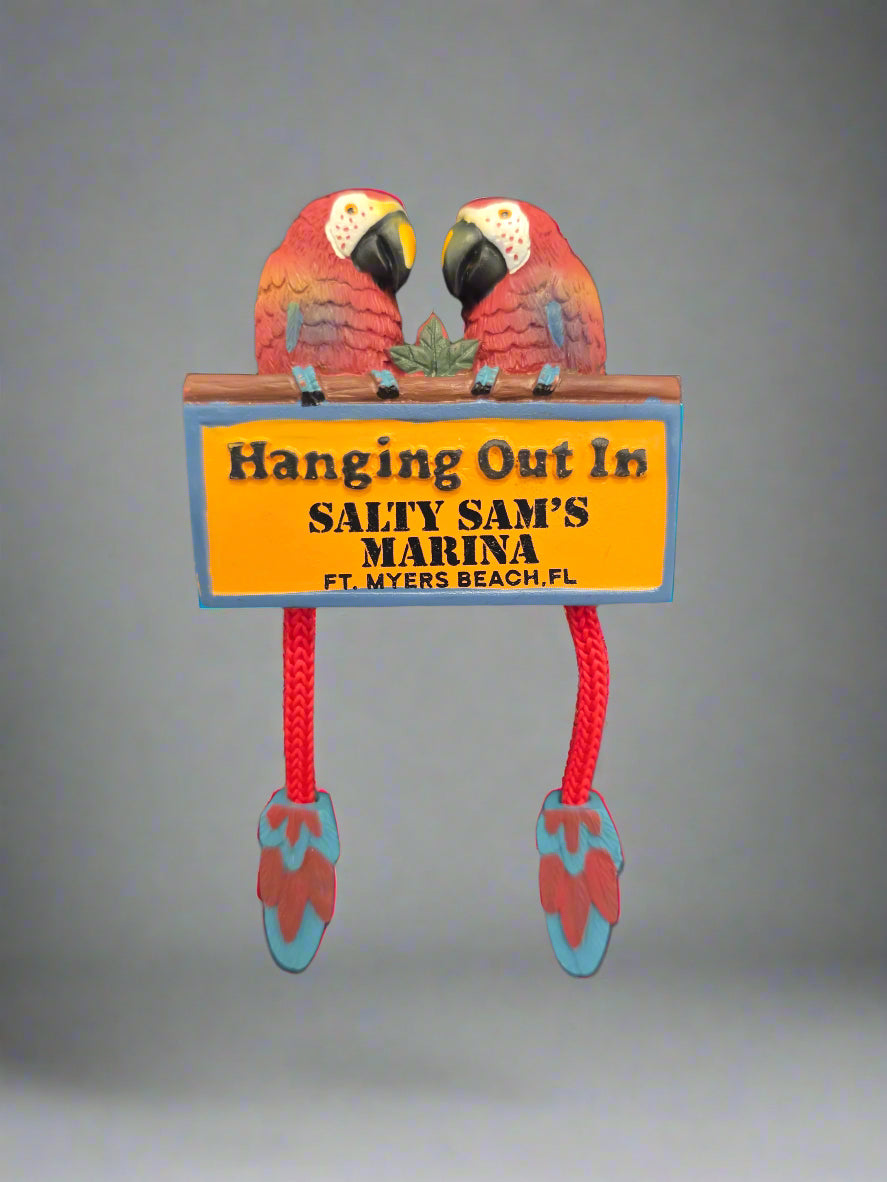Parrots Hang/Out/In Magnet