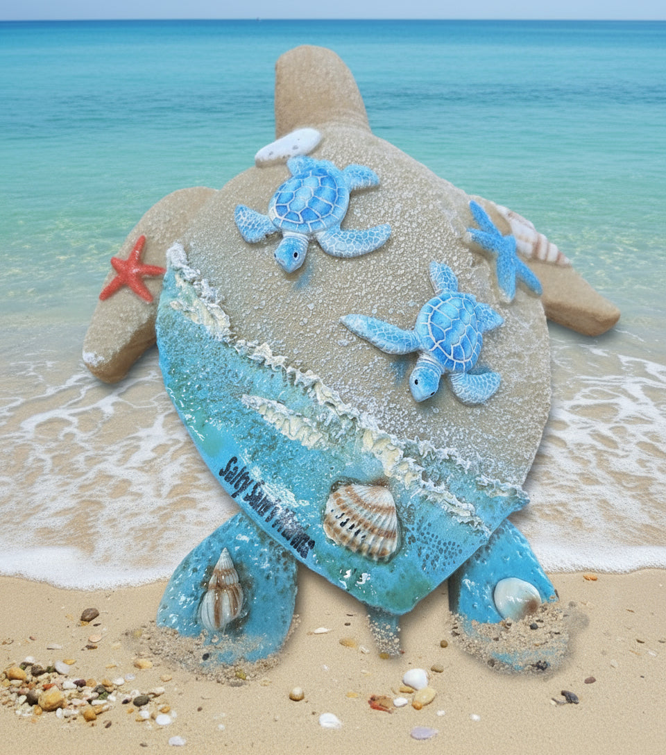 SAND TURTLE WITH WAVES
