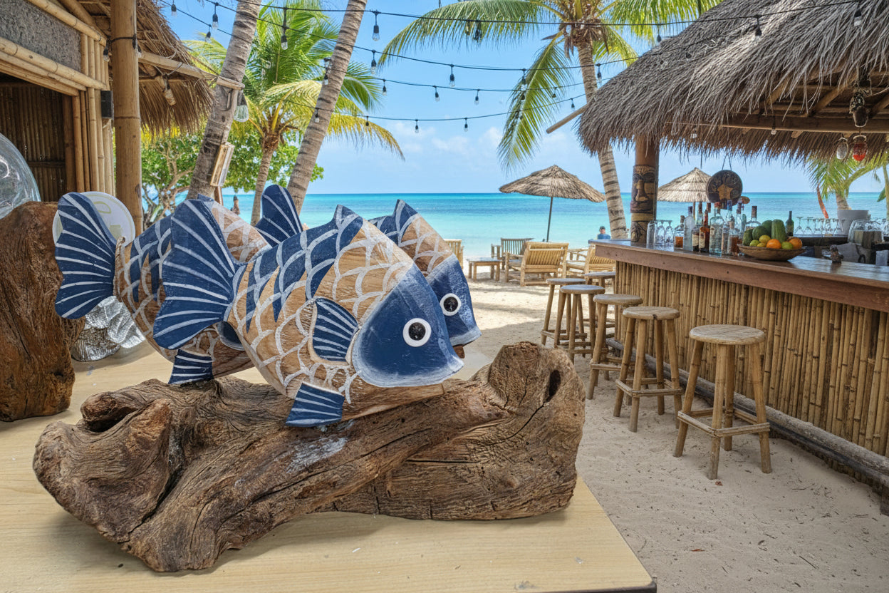 Blue/White Striped Fish Trio