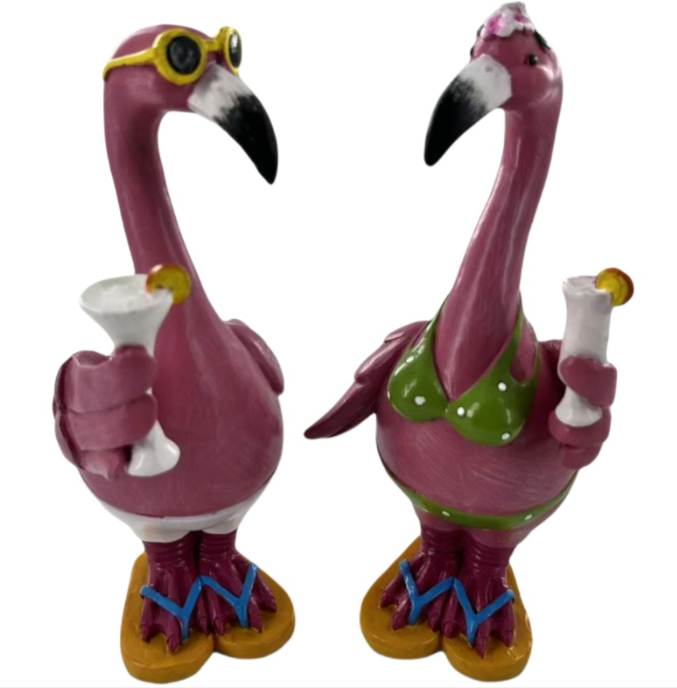 6-1/2" FLAMINGO WITH COCKTAIL 2-ASST