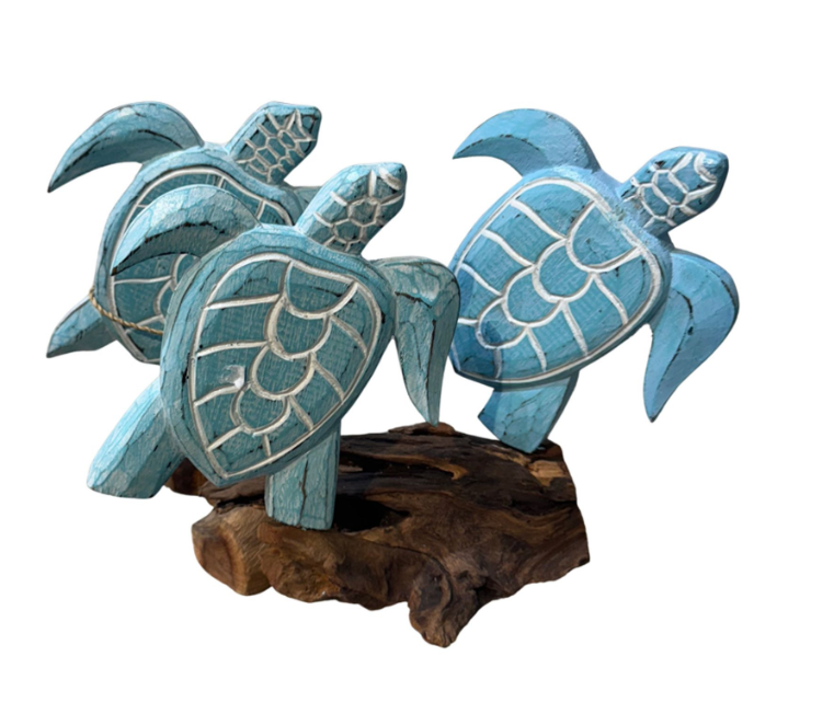 13" TURTLE FAMILY OF 3 ON DRIFTWOOD