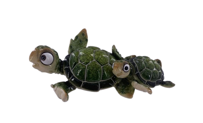 6-3/4" MOM AND BABY TURTLE