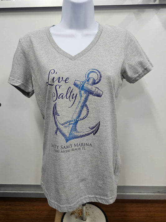 Ladies Grey V-Neck