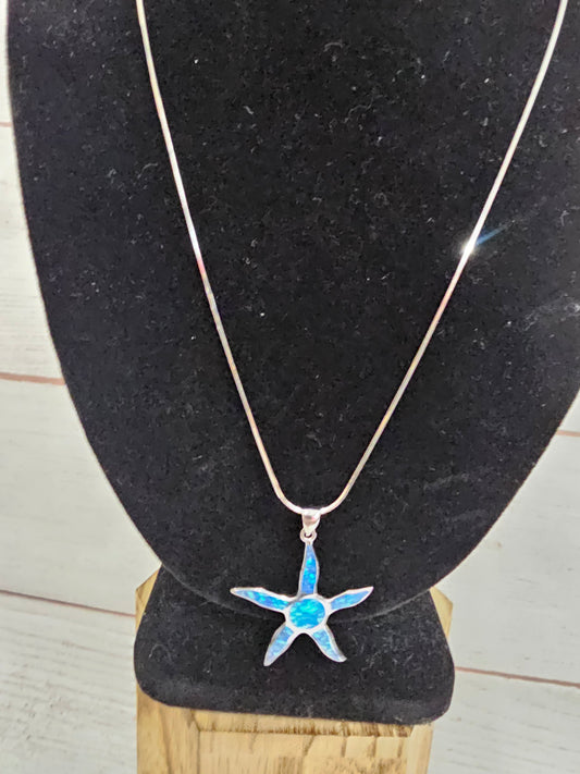 Lg. Starfish W/ Opal Necklace