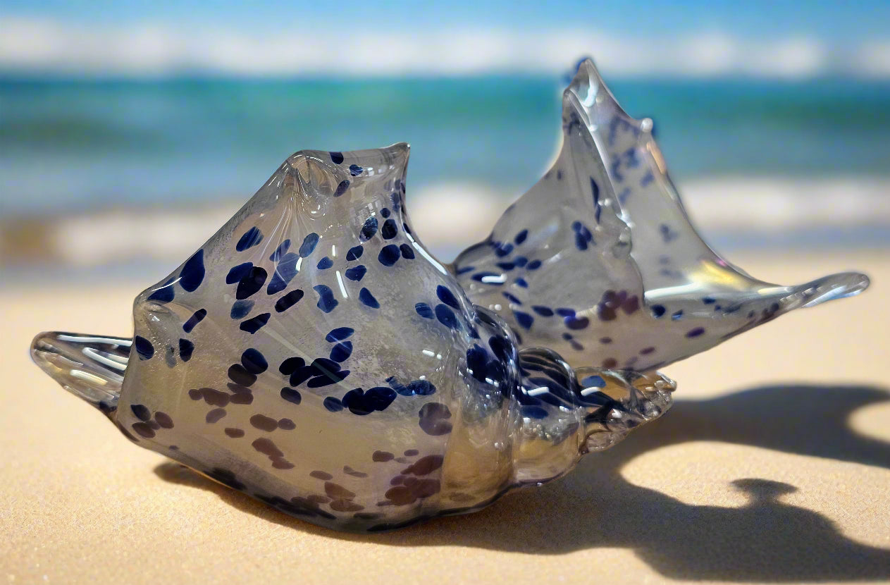 Blue Glass Shell 8.5"