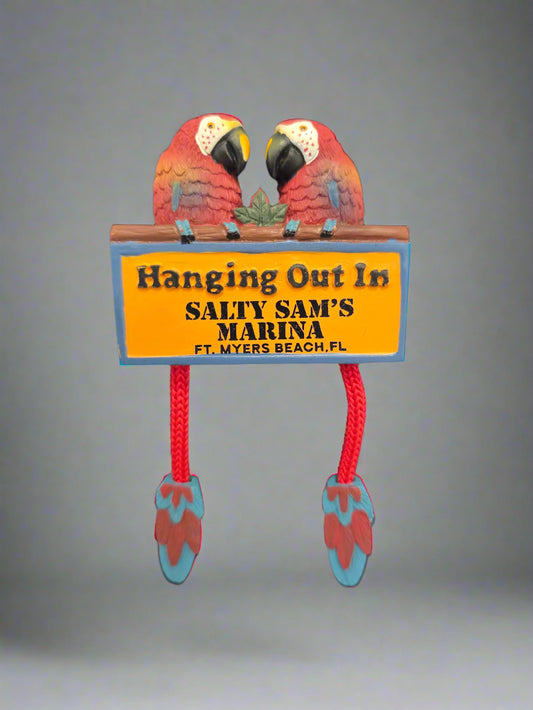 Parrots Hang/Out/In Magnet