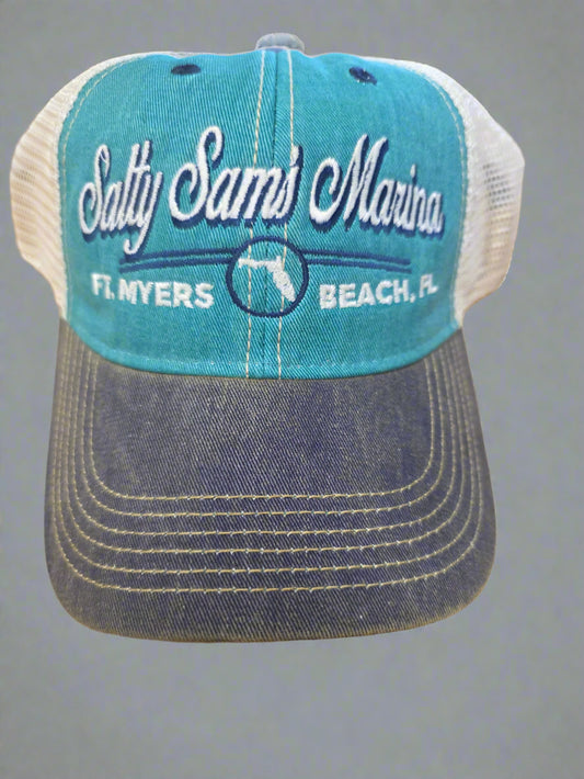 Aqua Blue/Navy Trucker Hat