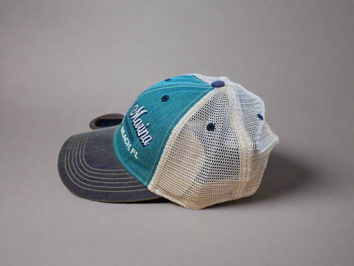 Aqua Blue/Navy Trucker Hat