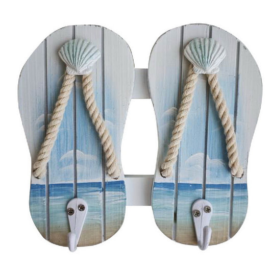 6-1/4" FLIP FLOP WALL DECOR WITH HOOKS