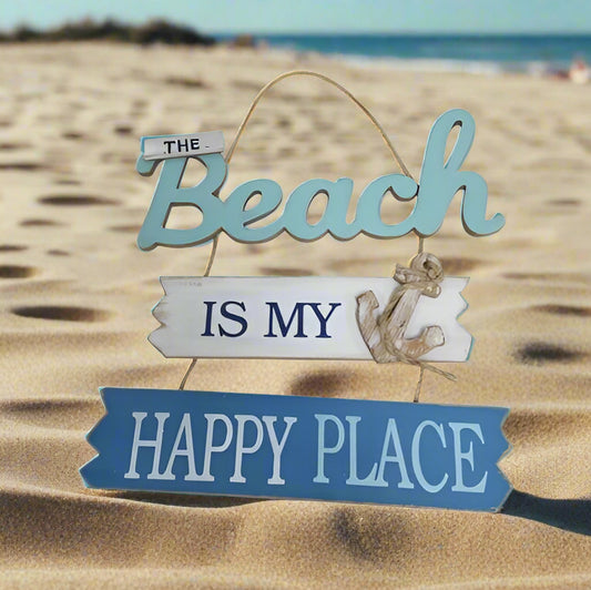 Beach Happy Place Sign