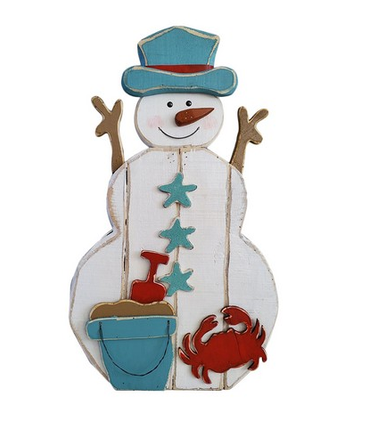 LAYERED WD BEACH SNOWMAN
