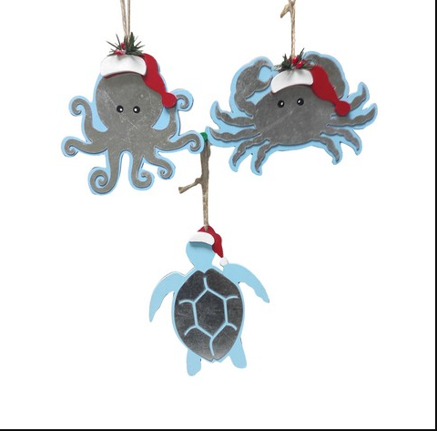 3A WD & TIN SEALIFE ORN