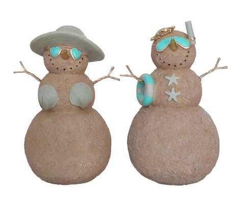 2 ASST BEACH SNOWMAN