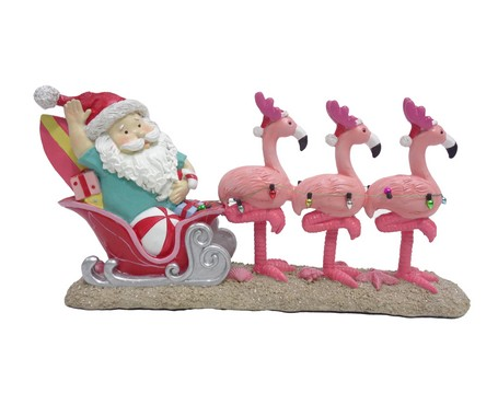 SANTA & FLAMINGO SLEIGH