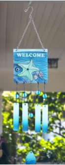 Square Welcome Starfish Windchime