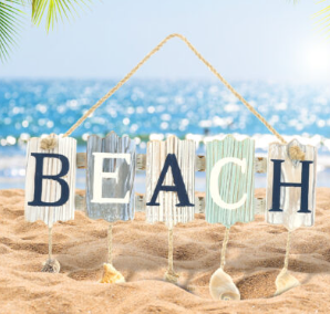 Aquarius Shells Beach Sign