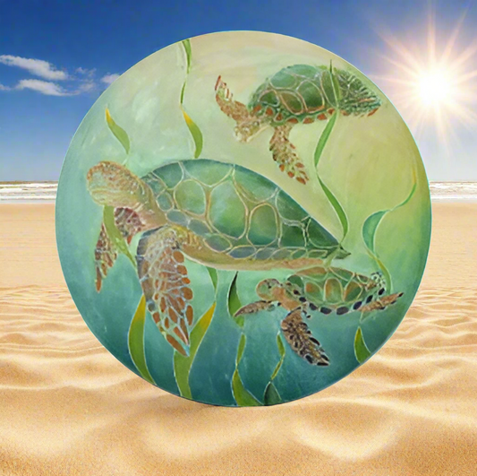 30IN RND SEATURTLE WALL D�COR