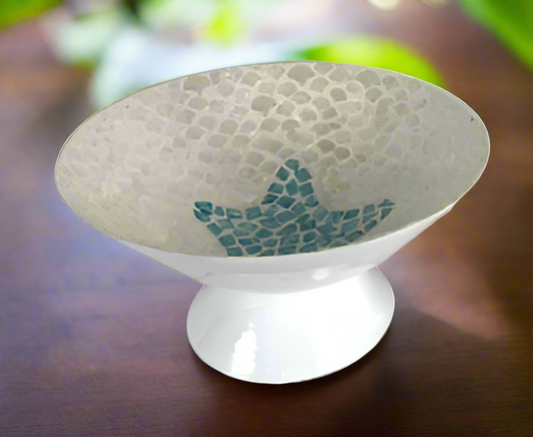 CAPIZ PEDASTAL STARFISH BOWL
