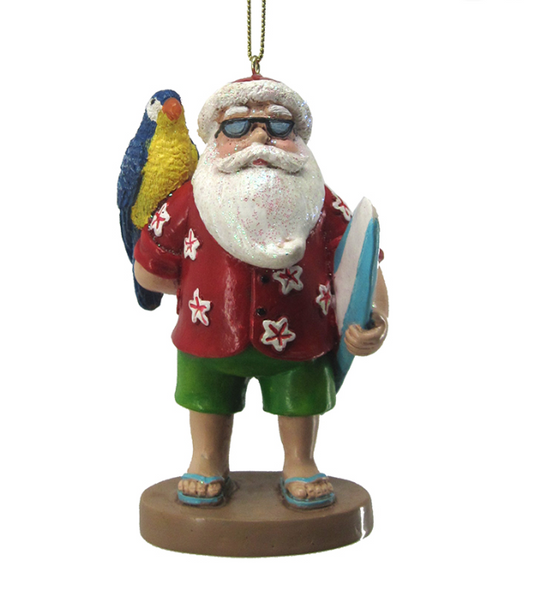 Santa W/ Parrot Orn