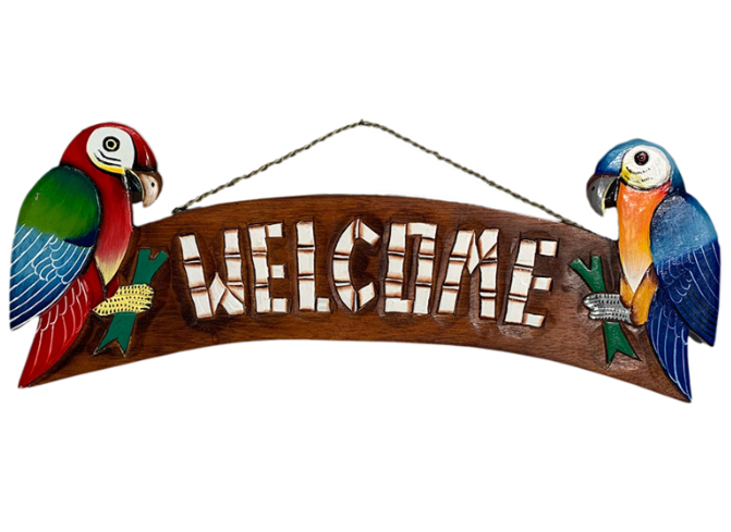 23" PARROT WELCOME PLAQUE