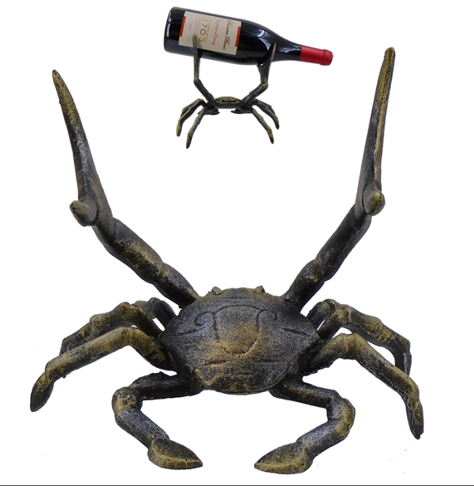 6-3/4" CRAB WINE BOTTLE HOLDER