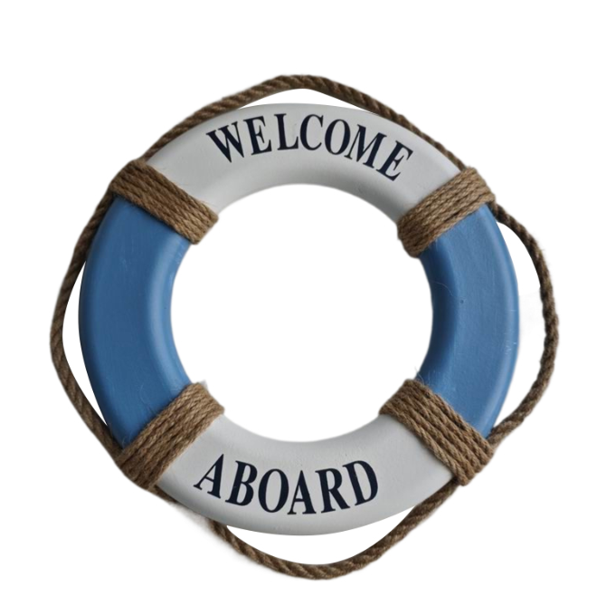 12" WELCOME ABOARD LIFERING