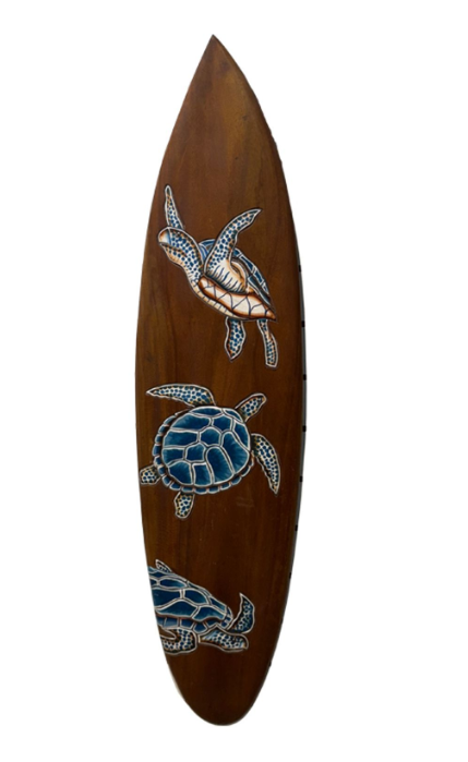 39" SURFBOARD WITH BLUE TURTLES
